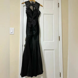 Asymmetric Slit Front Wedding Evening Party Maxi Dress Size XS
